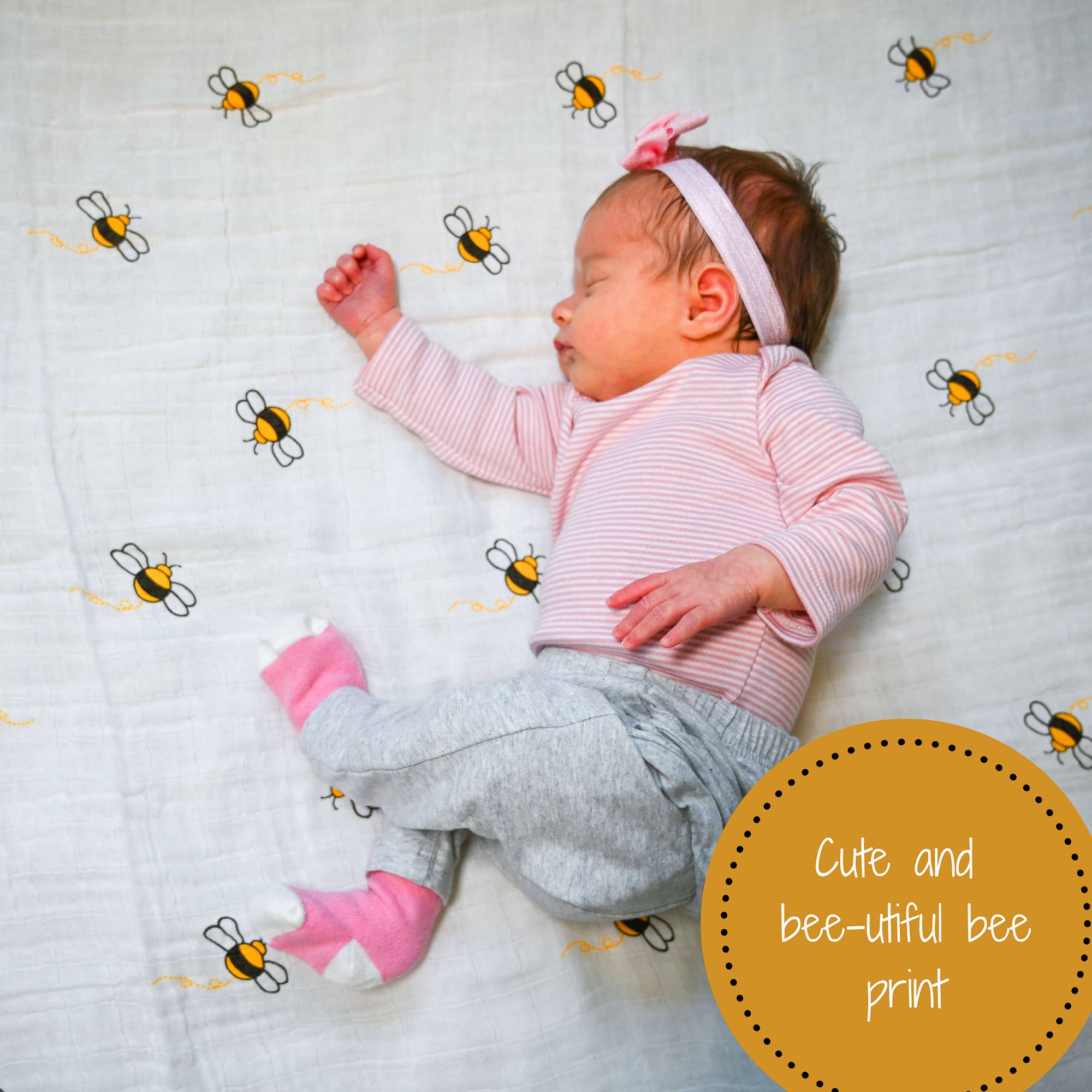 Couverture d'emmaillotage pour bébé Bee-utiful