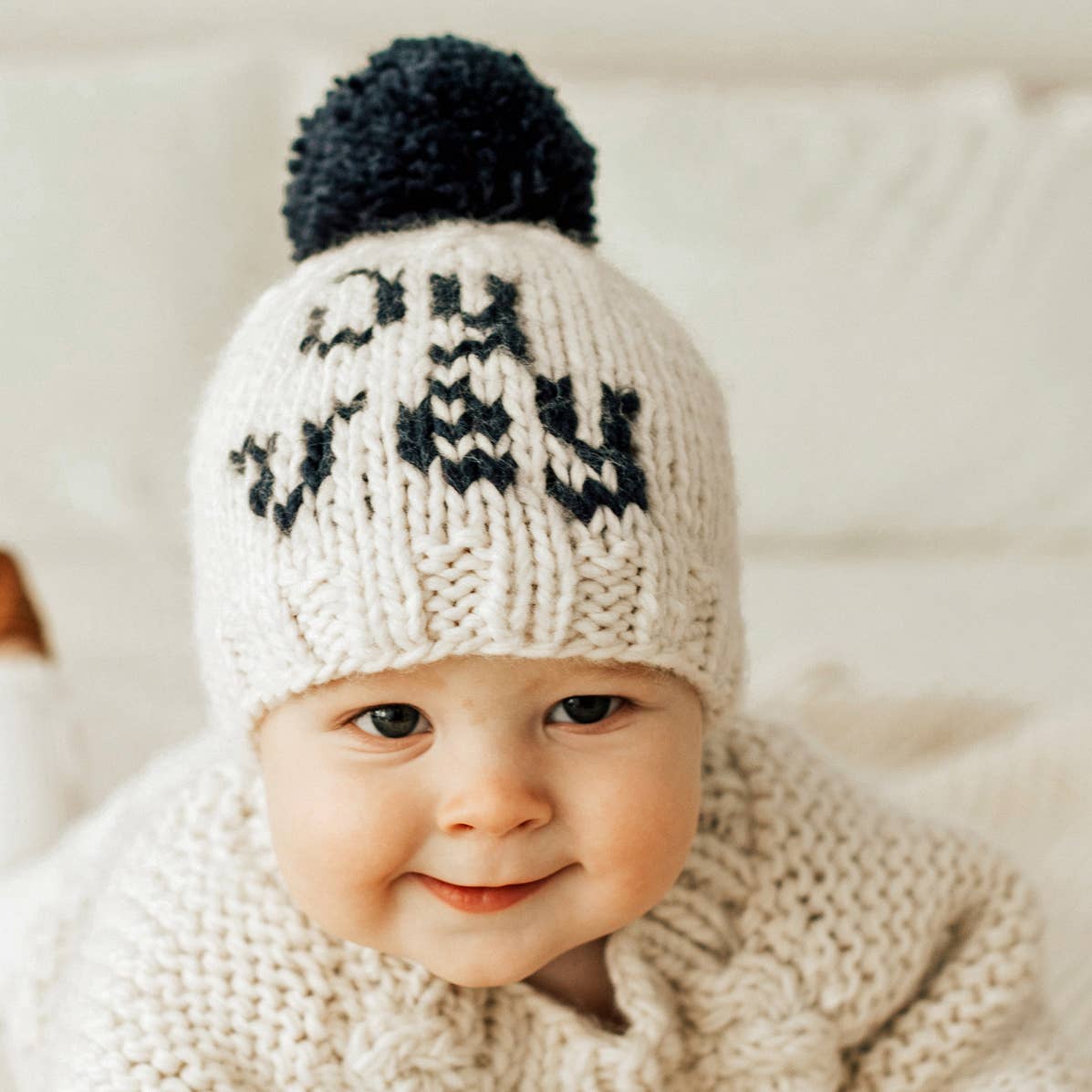 Oy Vey Hand Knit Beanie Hat Baby & Kids