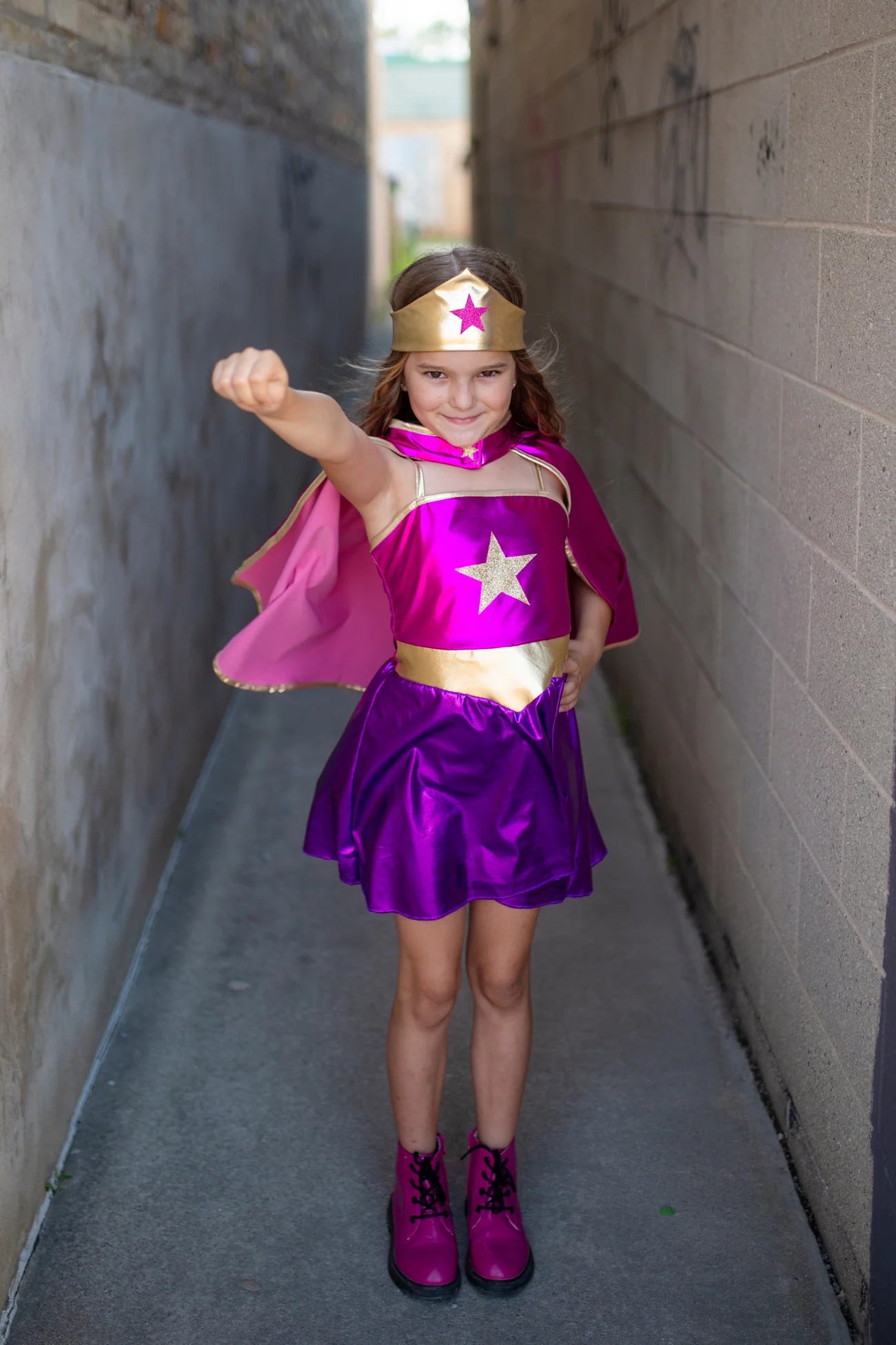Superhero Star Dress, Cape and Headpiece