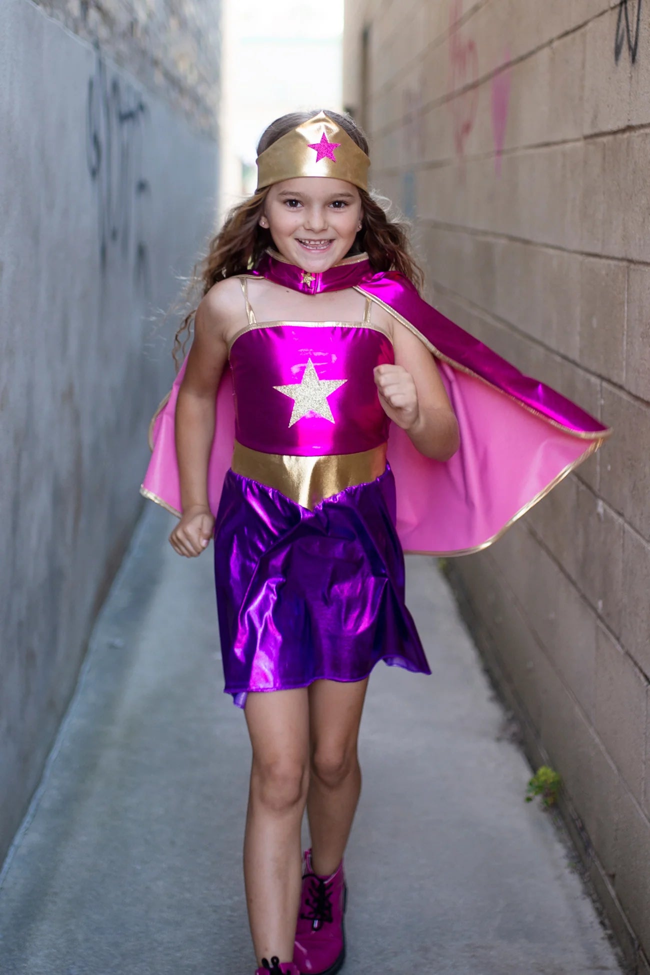 Superhero Star Dress, Cape and Headpiece
