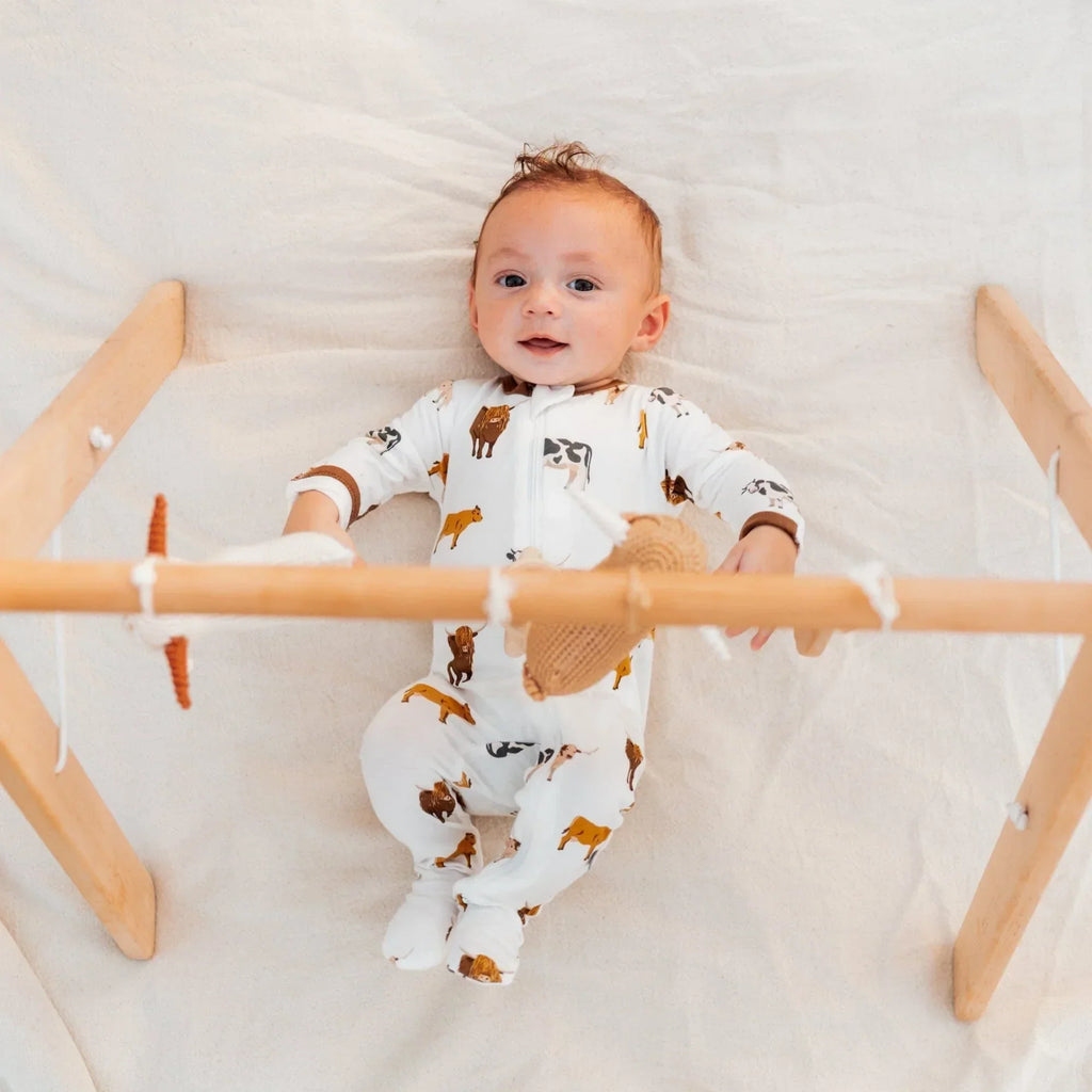 Moo Zippered Footie Pajama