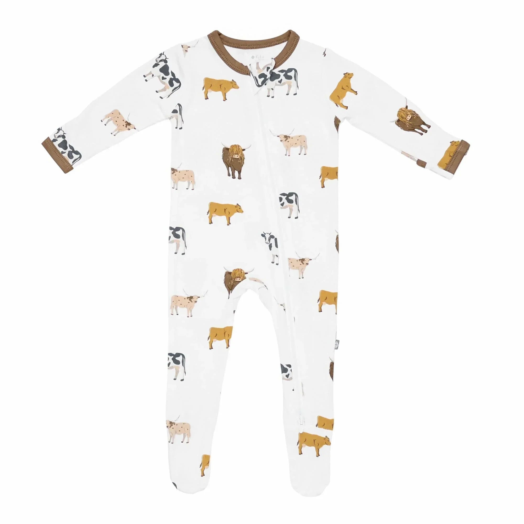 Moo Zippered Footie Pajama