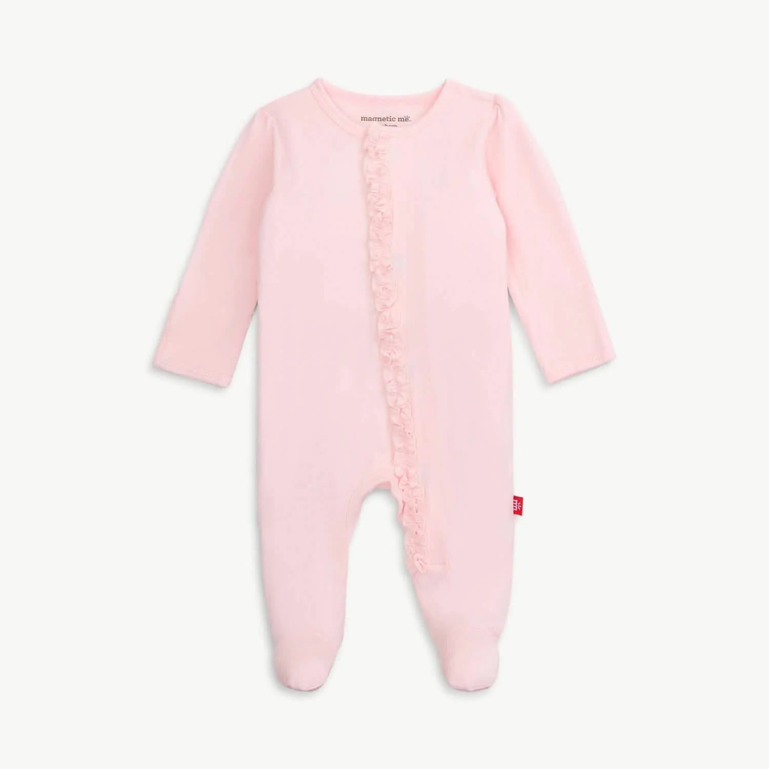 Pink Dogwood Ruffle Solid Modal Footie