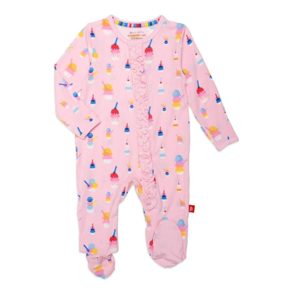 Pink Sundae Ruffle Modal Footie
