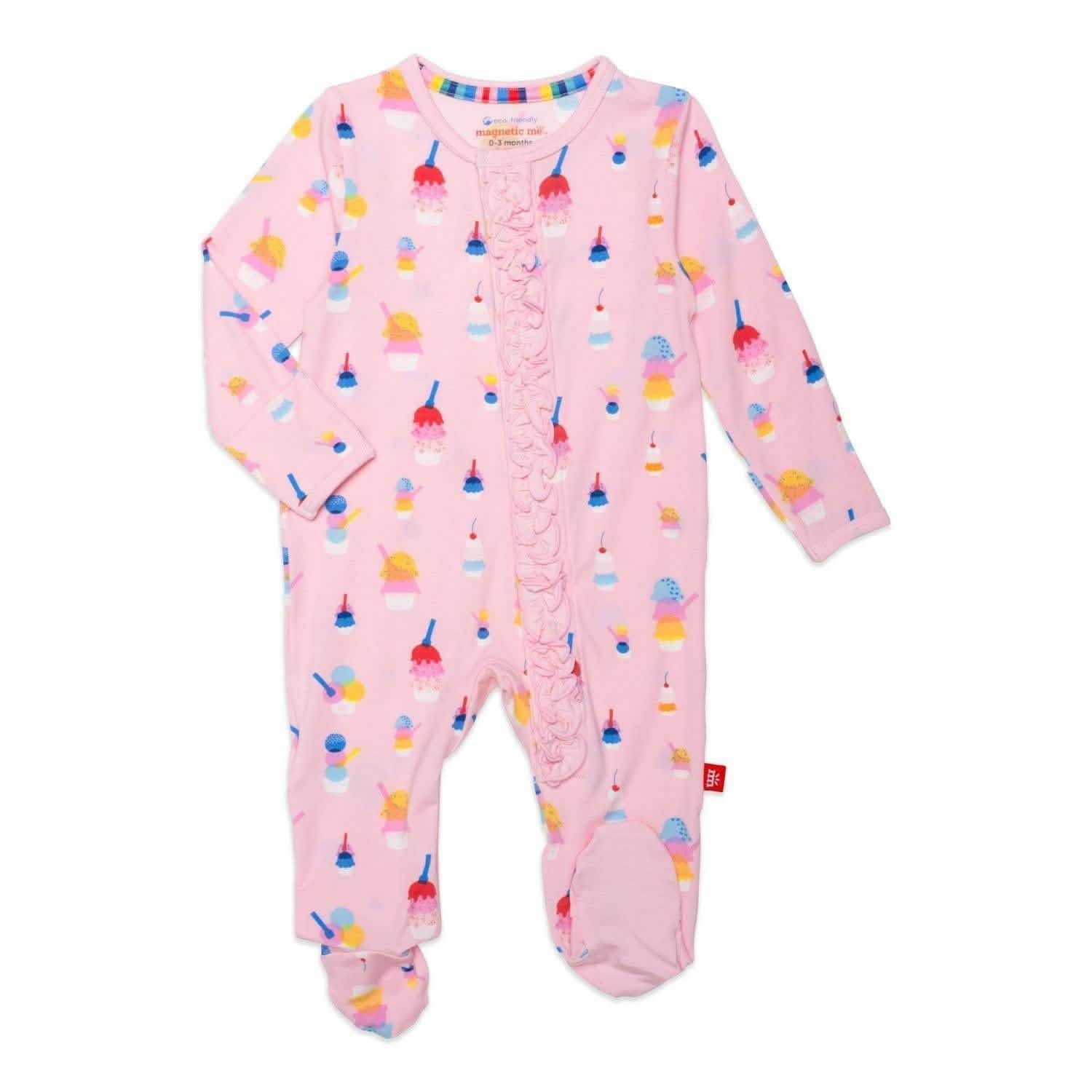 Pink Sundae Ruffle Modal Footie