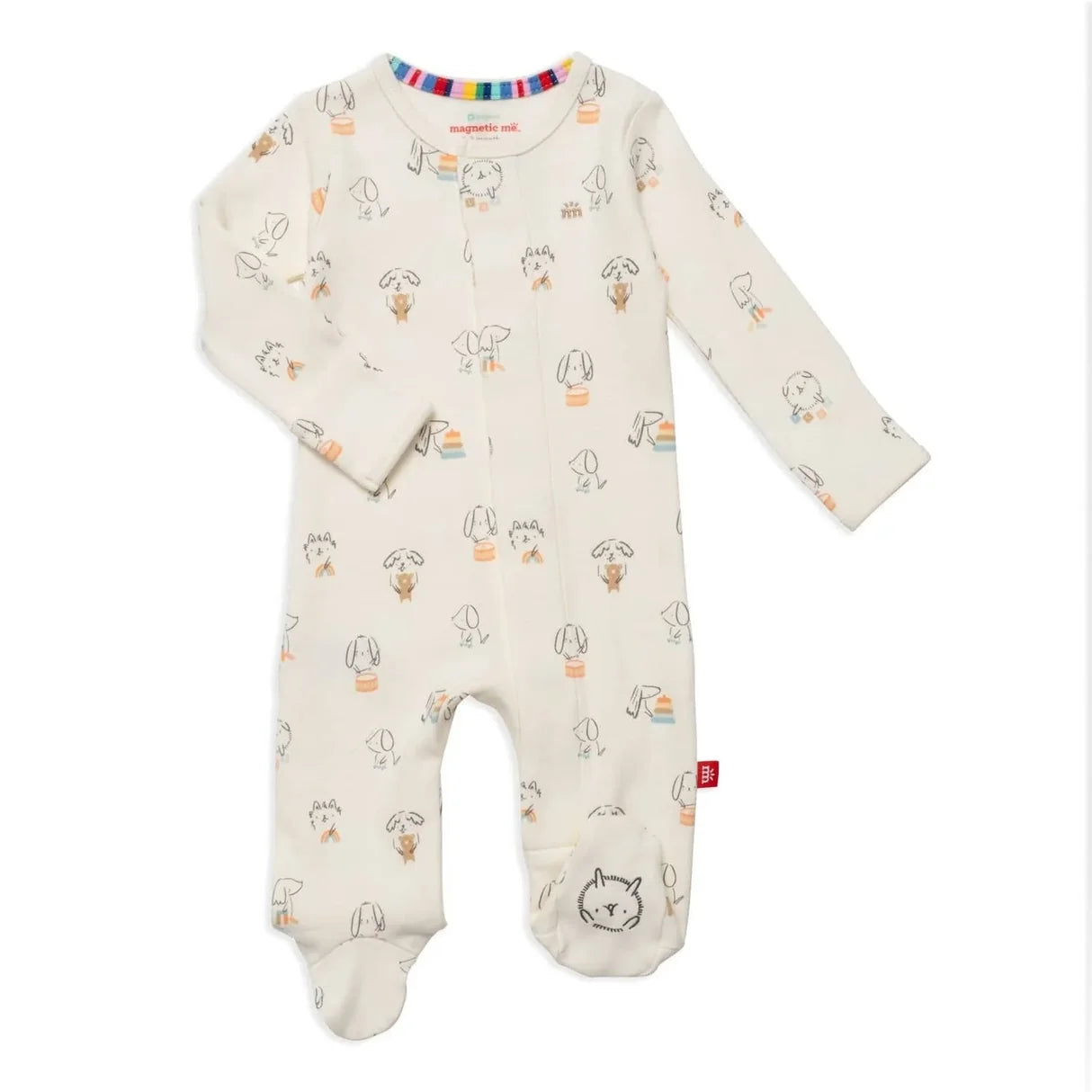 Puppy Play Organic Cotton Magentic Footie