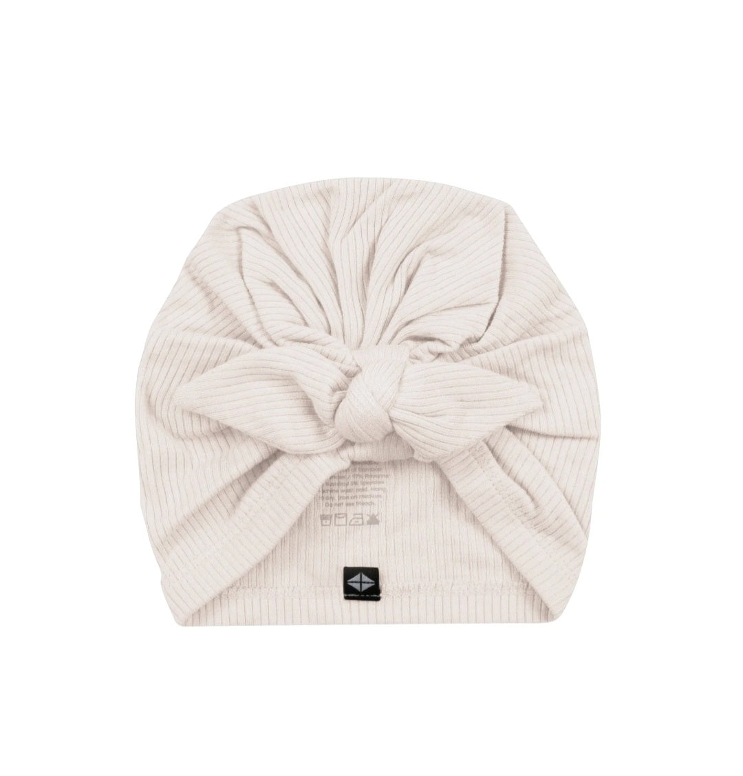 Ribbed Bow Headband - Oat