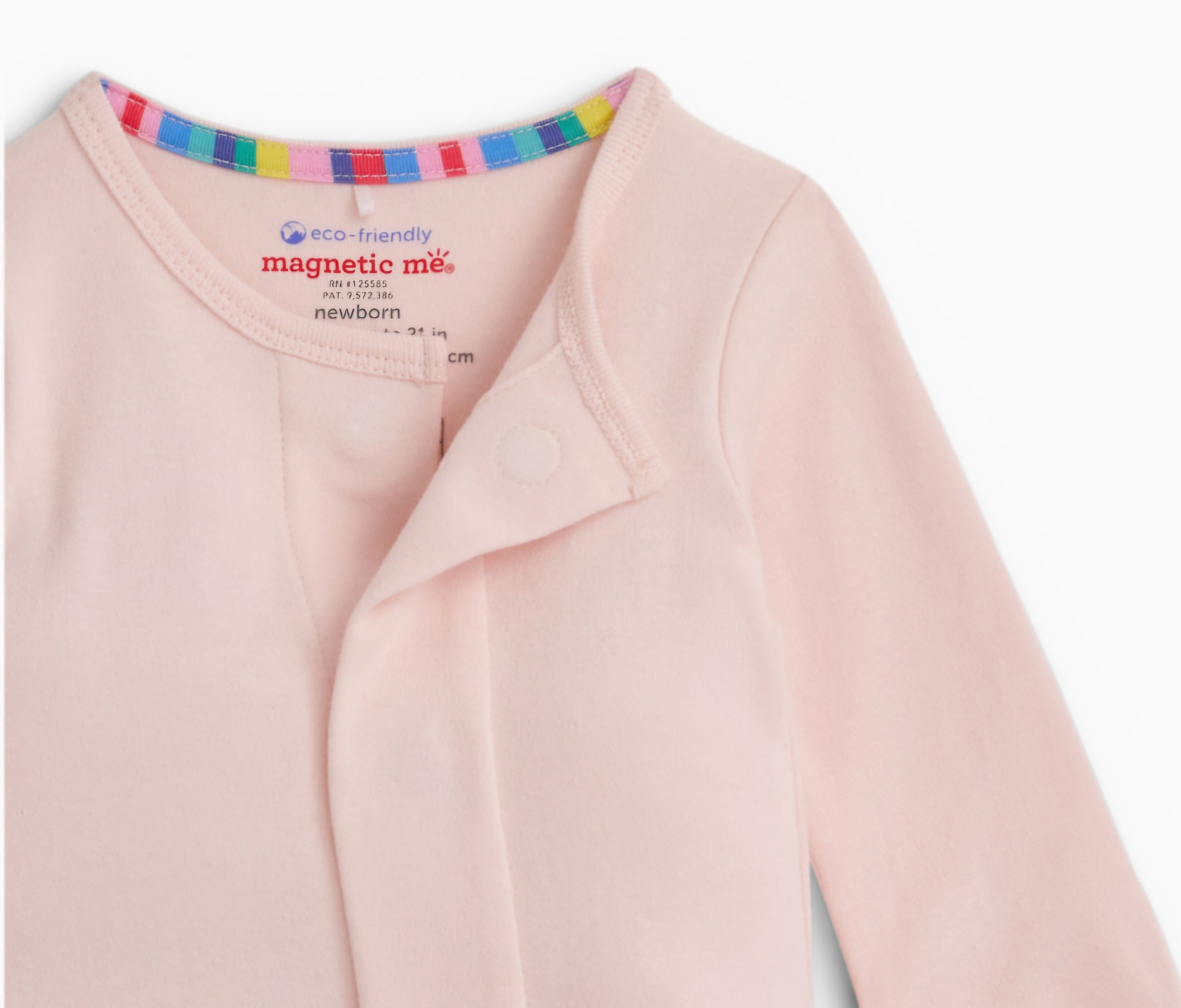 Classic Pink Organic Cotton Magnetic Footie