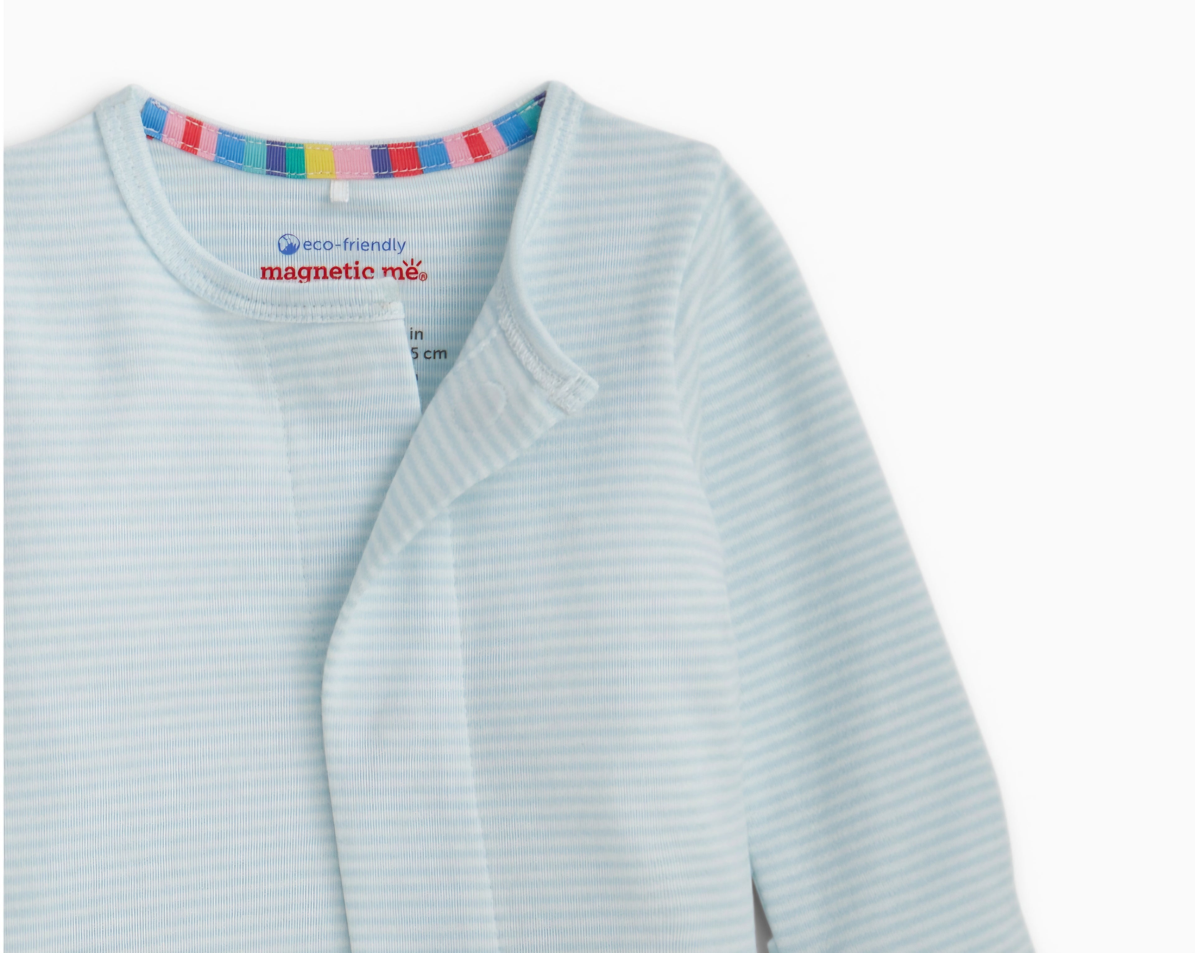 Classic Blue Stripe Organic Cotton Magnetic Footie