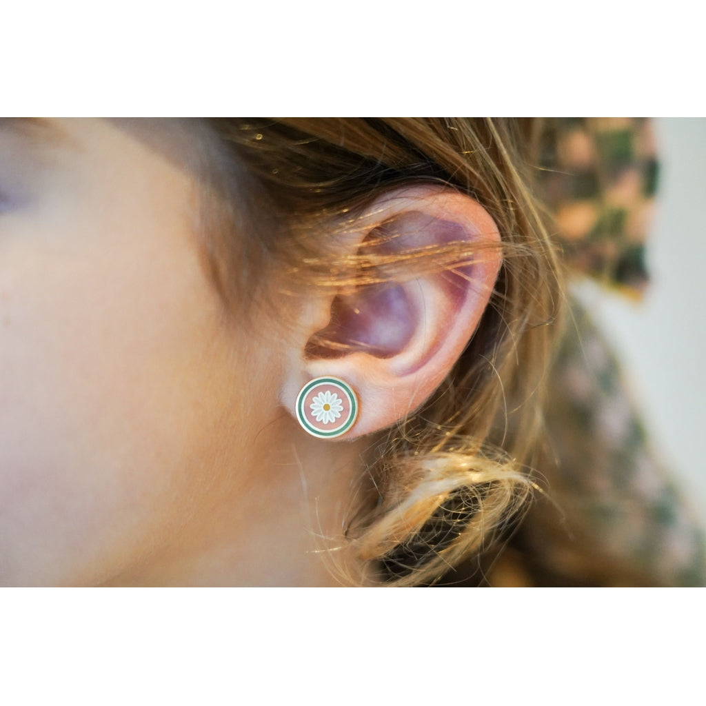 Enamel Earrings Set of 2-Flower