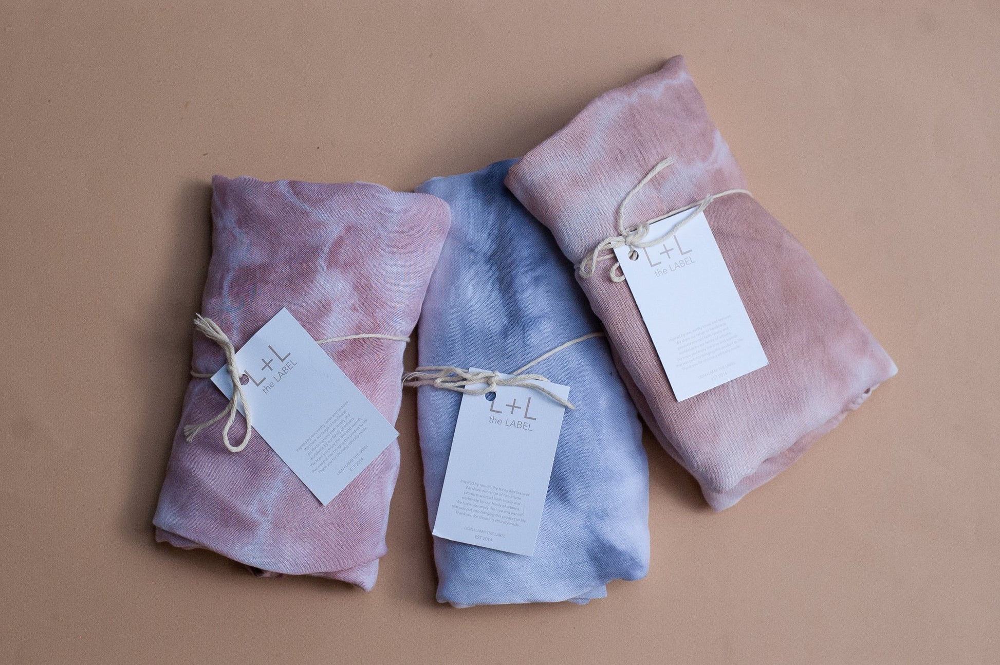 L + L the Label - Blush Bamboo Tie Dye Cotton Swaddle
