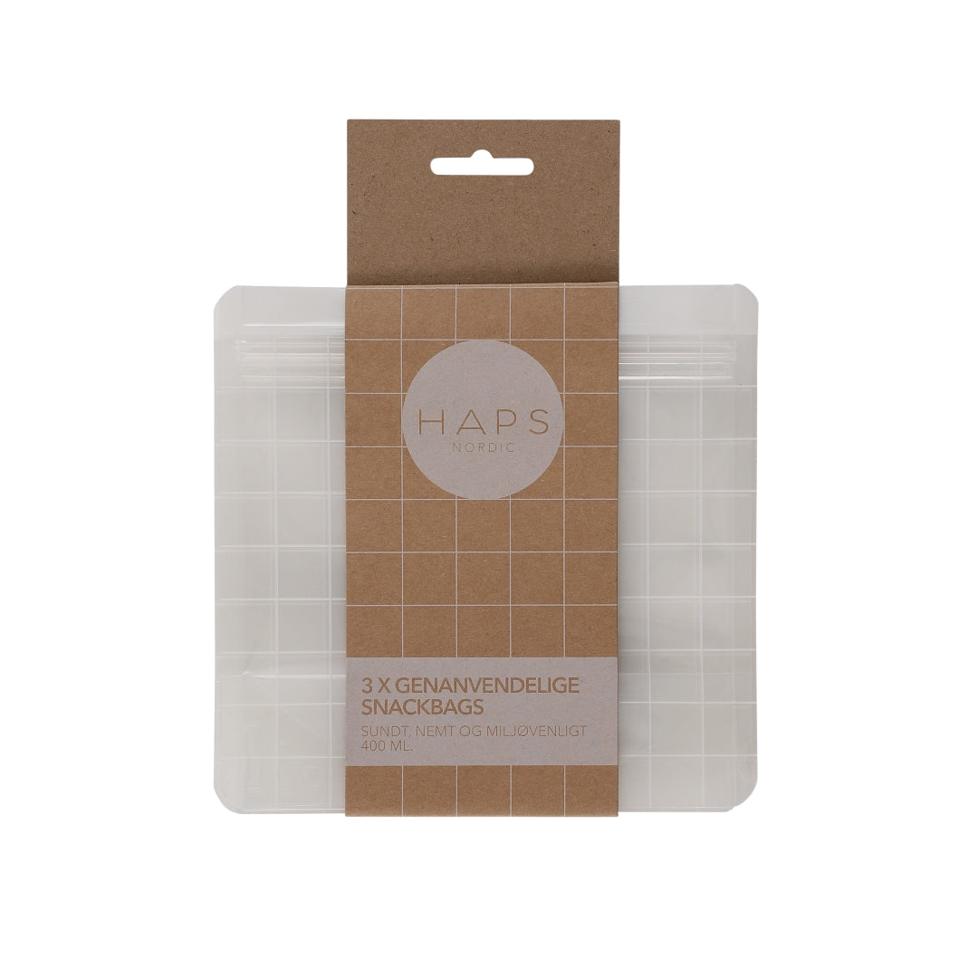 400ml 3-Pack Reusable Snackbags-Check