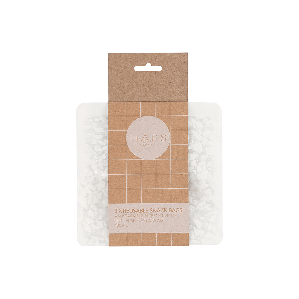 Paquet de 3 sacs à collation réutilisables de 400 ml - Terrazzo 