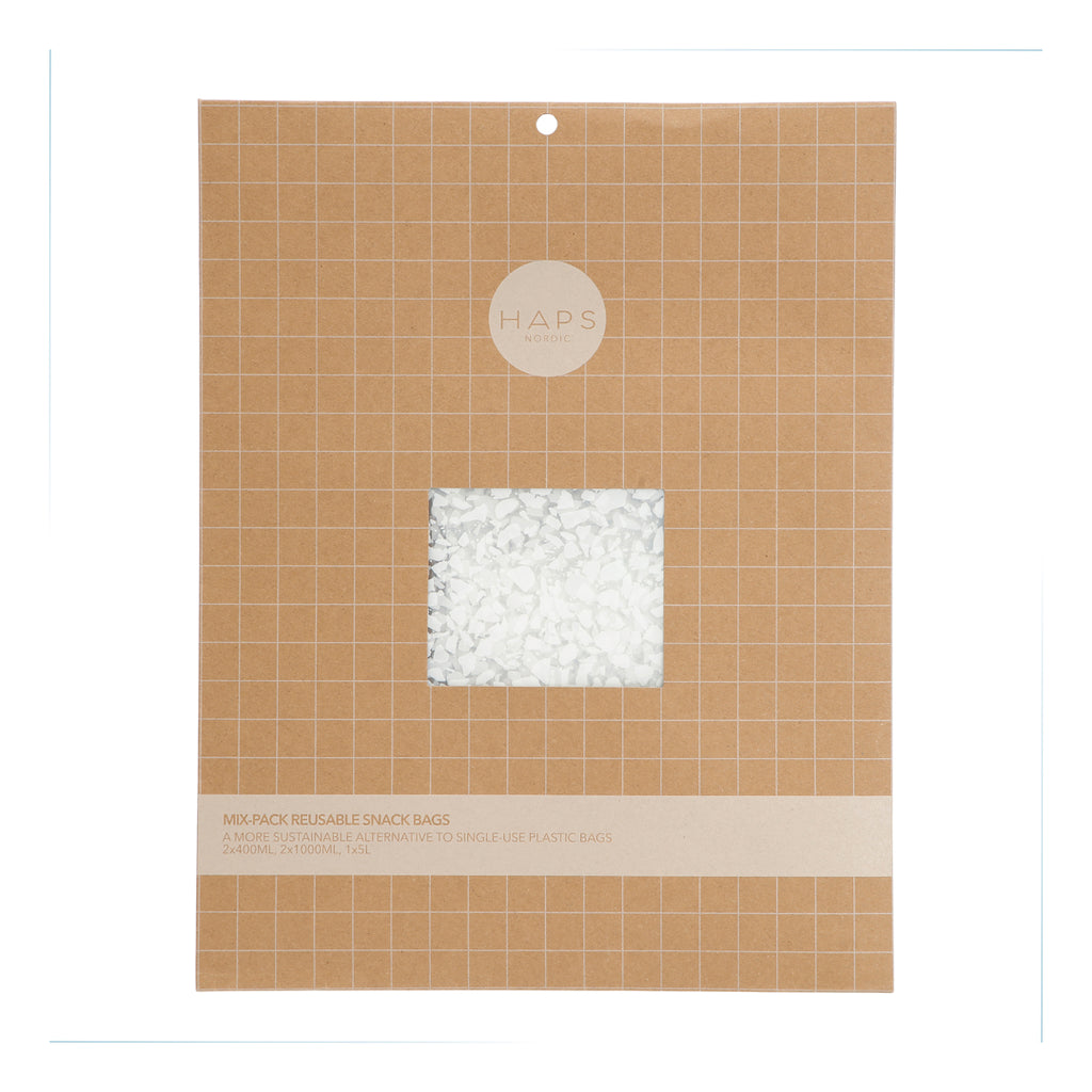 Multi Size Pack Reusable Snackbags-Terrazzo