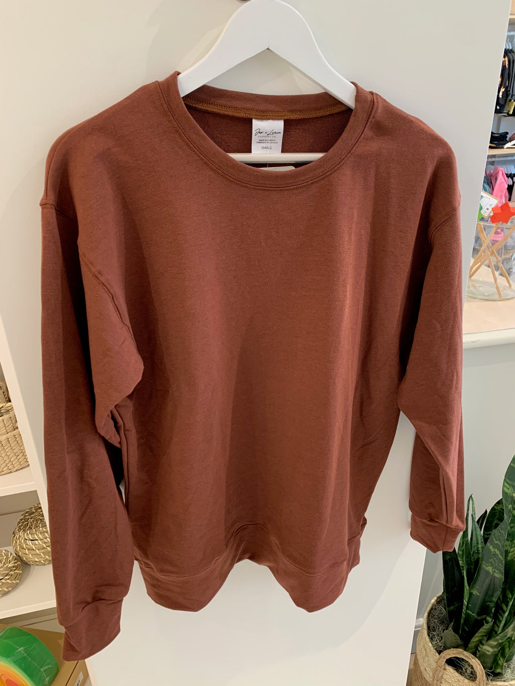 Terry Crew Neck Sweater LAST SIZE XL redwood