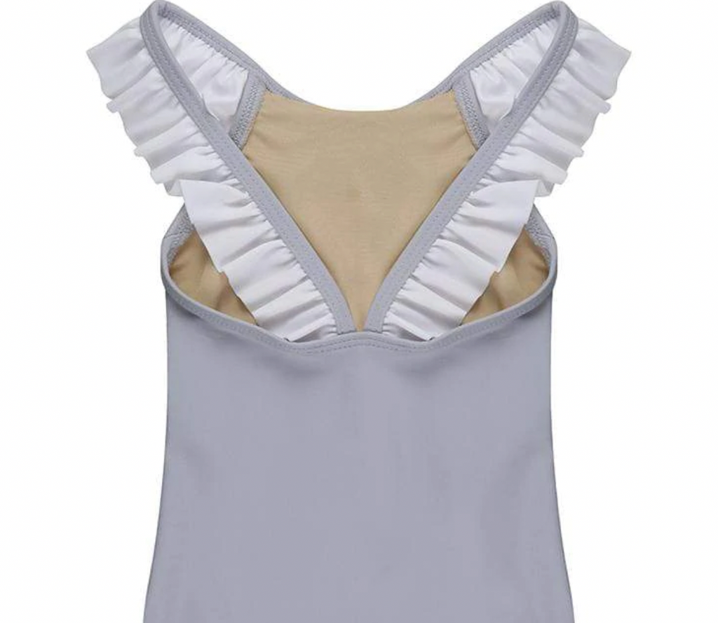 Costume de maillot de bain à volants ardoise