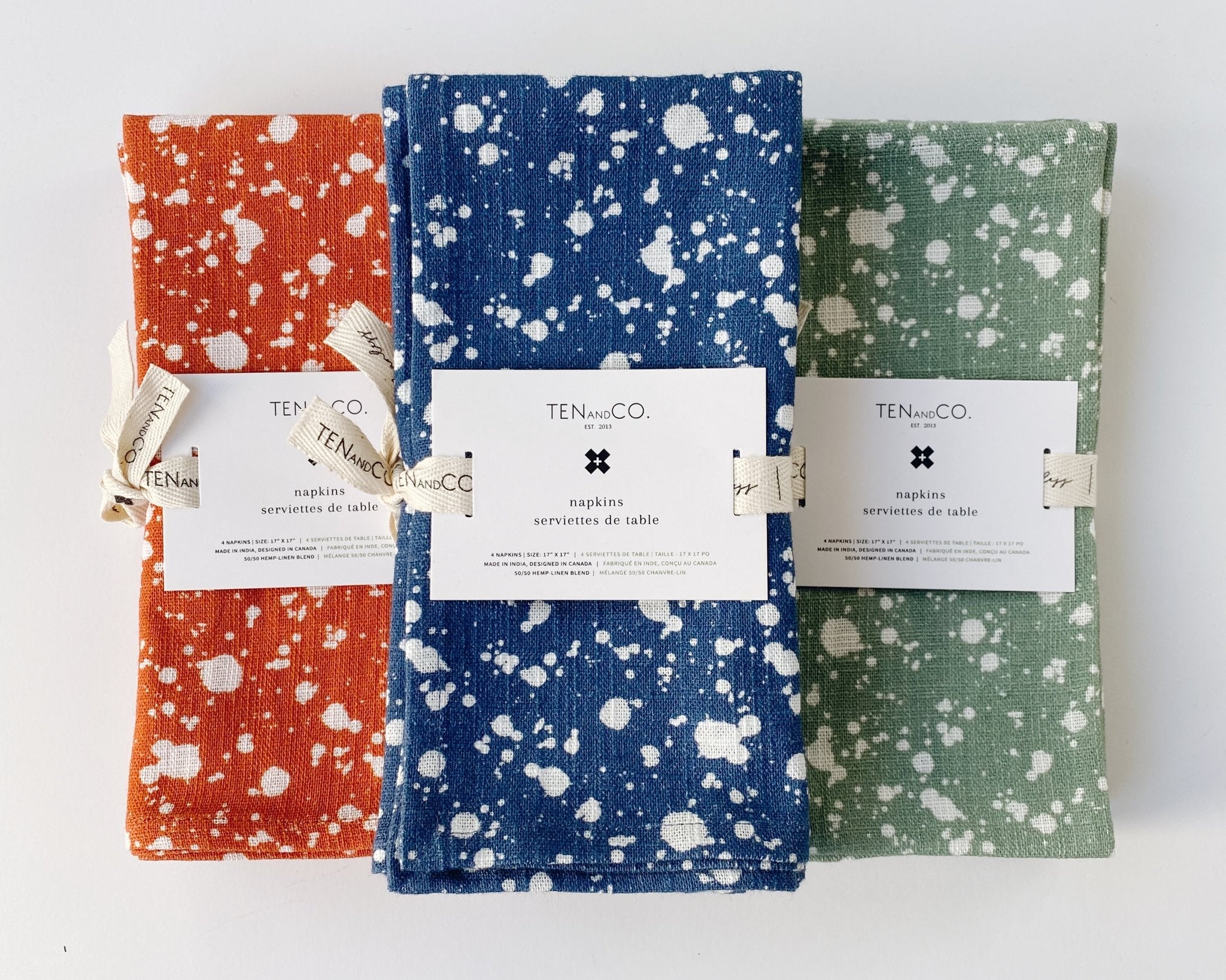 Serviettes de tous les jours réutilisables Splatter 