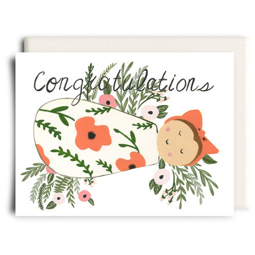 Floral Newborn Greeting Card
